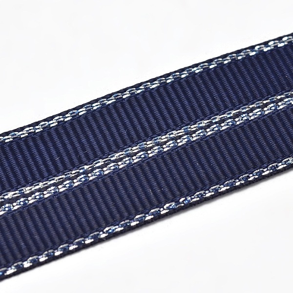 

PandaHall Polyester Grosgrain Ribbons for Gift Packing, Silver Wired Edge Ribbon, Midnight Blue, 3/8 inch(9mm), about 100yards/roll...