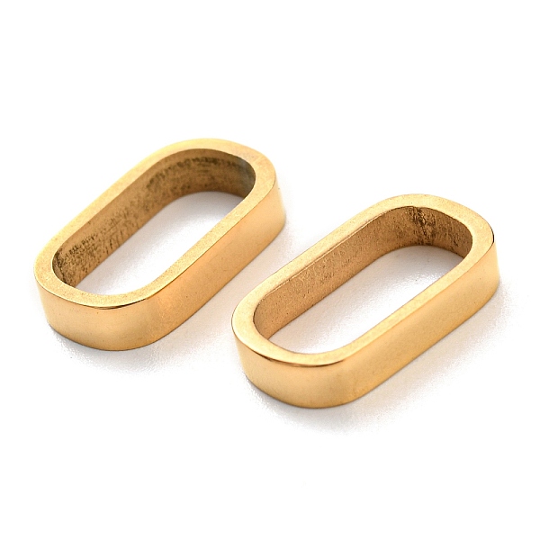 

PandaHall Ion Plating(IP) 304 Stainless Steel Slide Charms/Slider Beads, For Leather Cord Bracelets Making, Oval, Golden, 2.9x14.7x8.5mm...
