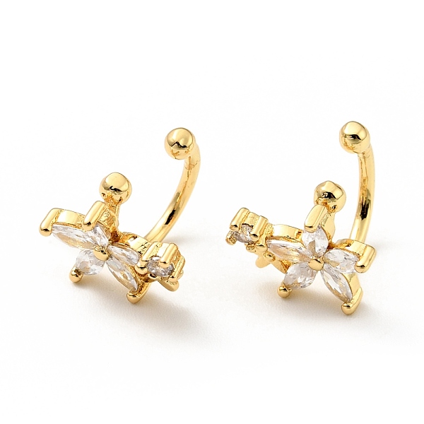 

PandaHall Clear Cubic Zirconia Flower Cuff Earrings, Brass Jewelry for Non-pierced Ears, Cadmium Free & Lead Free, Golden, 10x11x12mm Cubic...