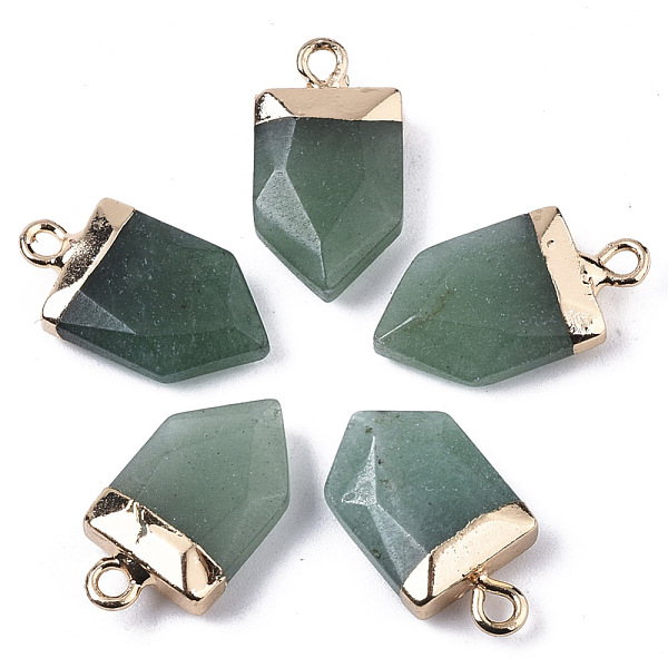 Natural Green Aventurine Pointed Pendants