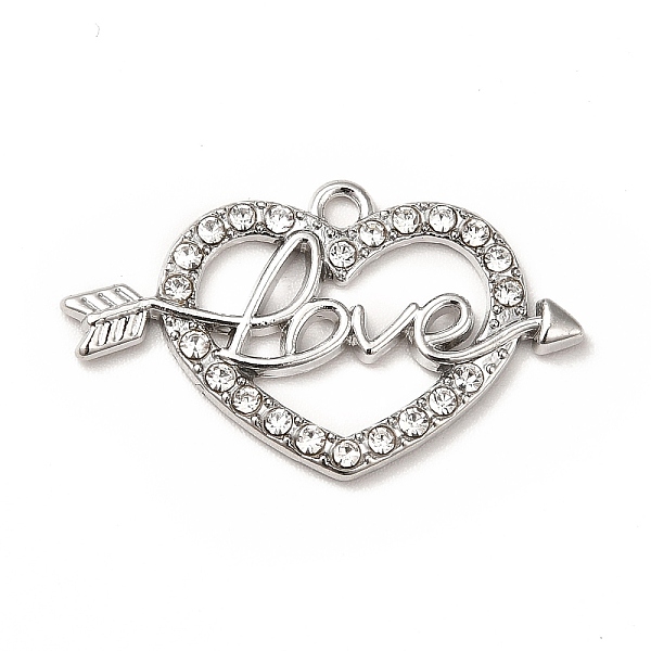 

PandaHall Rack Plating Alloy Rhinestone Pendants, Cadmium Free & Lead Free, Heart with Word Love, Platinum, 16.5x27.5x2mm, Hole: 1.6mm...