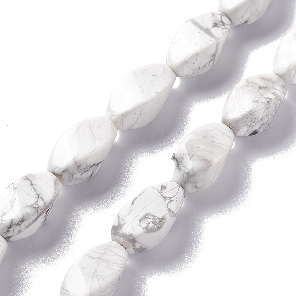 

PandaHall Natural Howlite Beads Strands, Twist, 17x8x8mm, Hole: 1mm, about 24pcs/strand, 15.55''(39.5cm) Howlite Twist