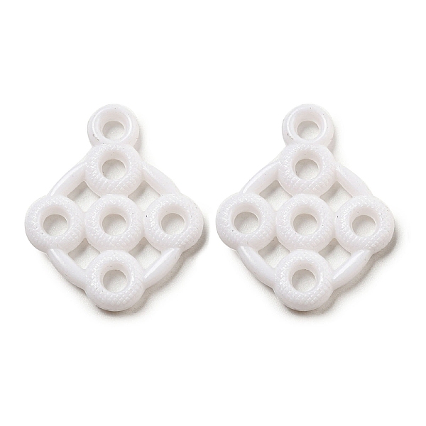 

PandaHall Opaque Acrylic Pendants, Rhombus with Ring, Rhombus, 27.5x23x3mm, Hole: 3mm, about 704pcs/500g Acrylic Rhombus White