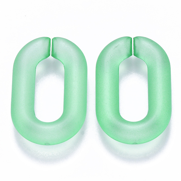 

PandaHall Transparent Acrylic Linking Rings, Quick Link Connectors, for Cable Chains Making, Frosted, Oval, Green, 31x19.5x5.5mm, Inner...