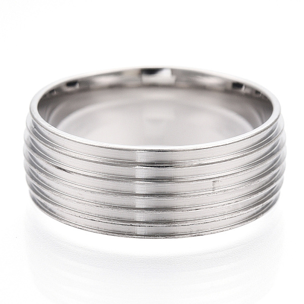 

PandaHall 201 Stainless Steel Grooved Finger Ring Settings, Ring Core Blank for Enamel, Stainless Steel Color, 8mm, Size 9, Inner Diameter...