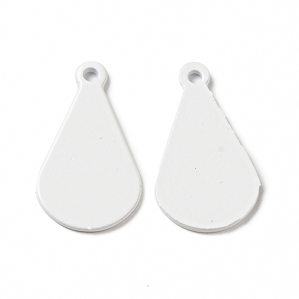

PandaHall Spray Painted 201 Stainless Steel Pendants, Teardrop Charm, White, 19x11x1mm, Hole: 1.4mm 201 Stainless Steel Teardrop White