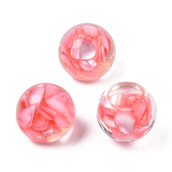 

PandaHall Transparent Acrylic Cabochons, with Shell, Round, Light Coral, 16x12mm Acrylic Round