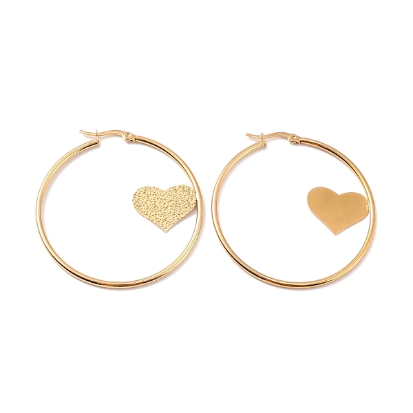 

PandaHall Vacuum Plating 201 Stainless Steel Heart Asymmetrical Earrings with 304 Stainless Steel Pin for Women, Golden, 12 Gauge, 53x50x2mm...
