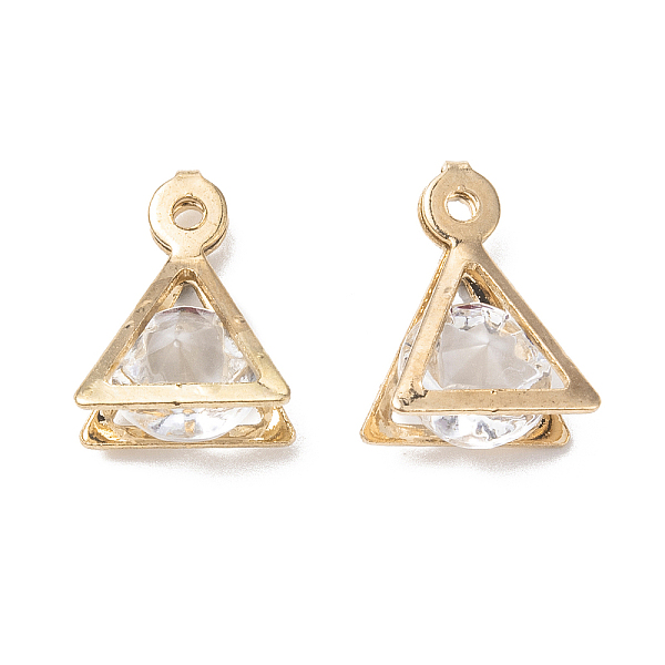 

PandaHall Crystal Glass Rhinestone Pendants, with Iron Finding, Triangle Charms, Golden, 14.5x10x6mm, Hole: 1.2mm Iron+Rhinestone Triangle..., Clear