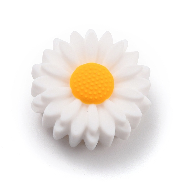 

PandaHall Food Grade Eco-Friendly Silicone Focal Beads, Chewing Beads For Teethers, DIY Nursing Necklaces Making, Daisy, White, 22x8.5mm...