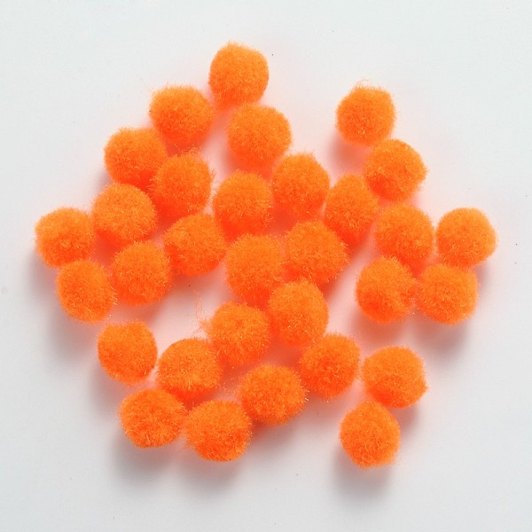 

PandaHall DIY Doll Craft Pom Pom Yarn Pom Pom Balls, Dark Orange, 10mm, about 2000pcs/bag Fibre Orange