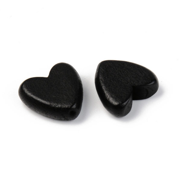 

PandaHall Painted Natural Wood Beads, Lead Free, Heart, Black, 16x16x6mm, Hole: 1.2mm Wood Heart Black