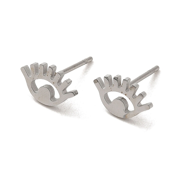 

PandaHall 304 Stainless Steel Stud Earrings, Eye, Stainless Steel Color, 6x10mm 304 Stainless Steel Eye