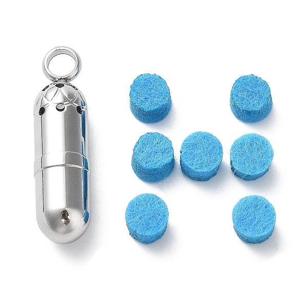 

PandaHall 201 Stainless Steel Pill Shape Urn Ashes Big Pendants, Stainless Steel Color, 37x9.6mm 201 Stainless Steel Column