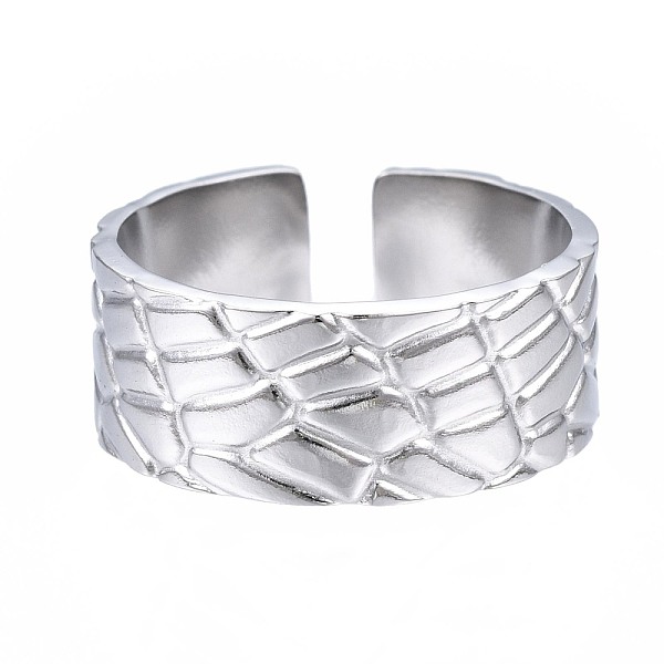 

PandaHall 304 Stainless Steel Textured Open Cuff Ring, Chunky Ring for Women, Stainless Steel Color, US Size 6 3/4(17.1mm) 304 Stainless...