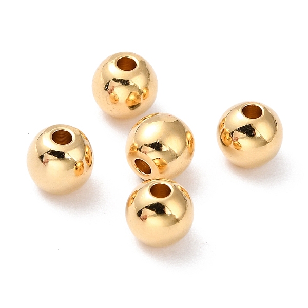 

PandaHall Brass Beads, Long-Lasting Plated, Round, Real 24K Gold Plated, 6mm, Hole: 1mm Brass Round