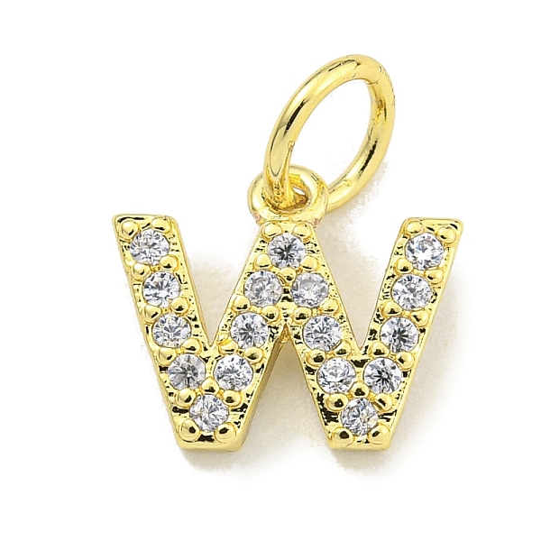 

PandaHall Letter Brass Micro Pave Clear Cubic Zirconia Pendants, Jump Ring, Real 18K Gold Plated, Letter W, 8.5x10x1.8mm, Jump Ring: 5x0.9mm...