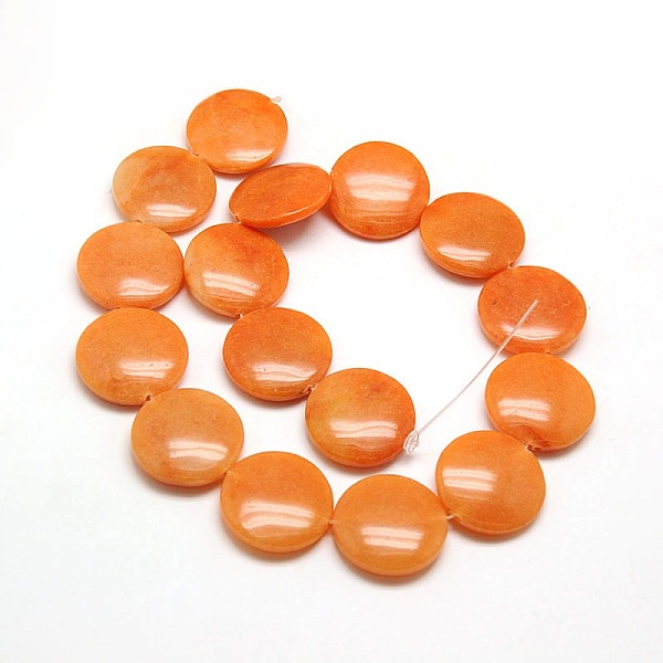 

PandaHall Natural Flat Round Red Aventurine Beads Strands, 25x7mm, Hole: 1mm, about 16pcs/strand, 15.74 inch Red Aventurine Flat Round