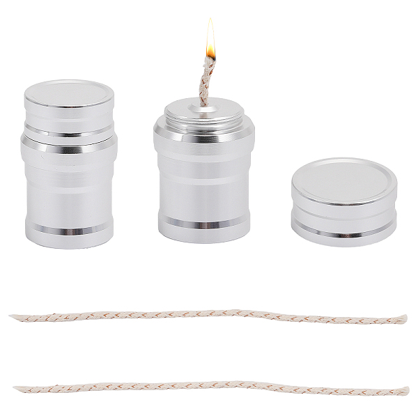 PandaHall CHGCRAFT 2 Sets Portable Metal Alcohol Burner Lamp Aluminum Alloy Alcohol Stove with Cotton Cord for Household Outdoor Camping...