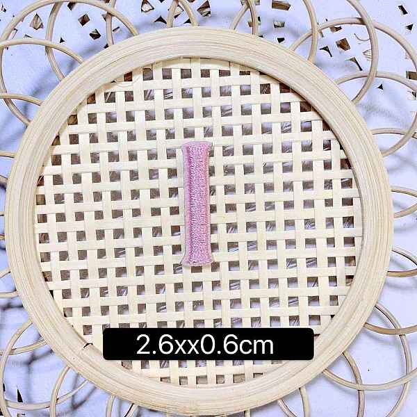

PandaHall Computerized Embroidery Cloth Self Adhesive Patches, Stick on Patch, Costume Accessories, Letter, Pink, I:26x6mm Cloth Letter Pink