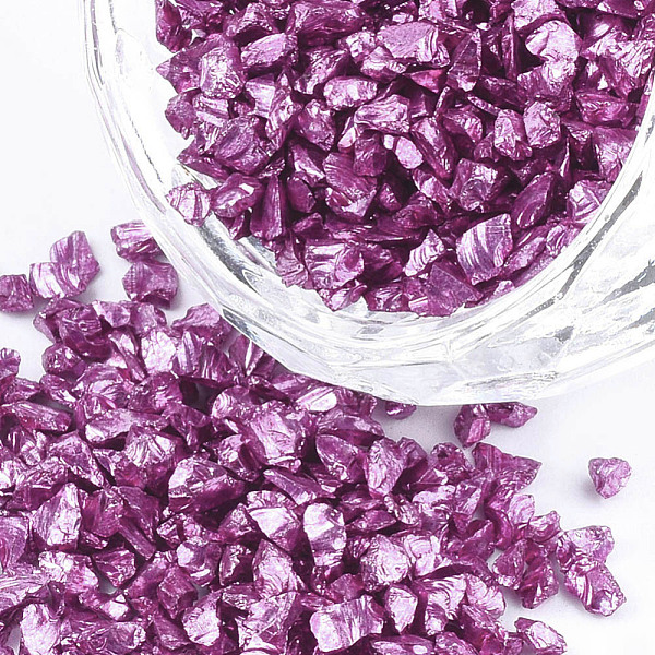 

PandaHall FGB Plated Glass Seed Beads, For Nail Art Decoration Accessories, No Hole/Undrilled, Chips, Camellia, 2.0~5.0mm Glass Chip Pink