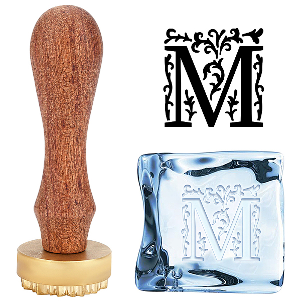 

PandaHall OLYCRAFT Letter M Ice Stamp 1.2 inch Ice Cube Stamp Vintage Ice Branding Stamp with Removable Brass Head & Wood Handle for Ice...