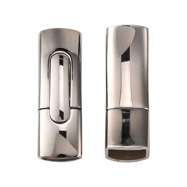 

PandaHall Mixed Styles Rectangle 304 Stainless Steel Matte or Glazed Bayonet Clasps, Stainless Steel Color, 44x13x10mm, Hole: 5.5x11mm 304...