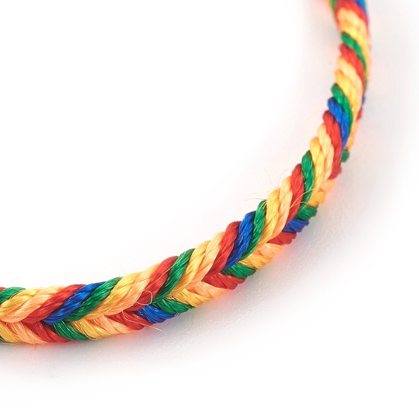 

PandaHall Nylon Cord Bracelet Making, with White Jade, Colorful, 7-1/2 inch(19cm), 3x1.5mm Nylon