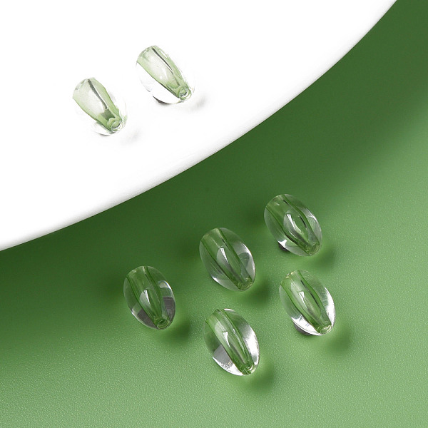 

PandaHall Transparent Acrylic Beads, Oval, Light Green, 9.5x6mm, Hole: 1.5mm, about 2000pcs/500g Acrylic Oval