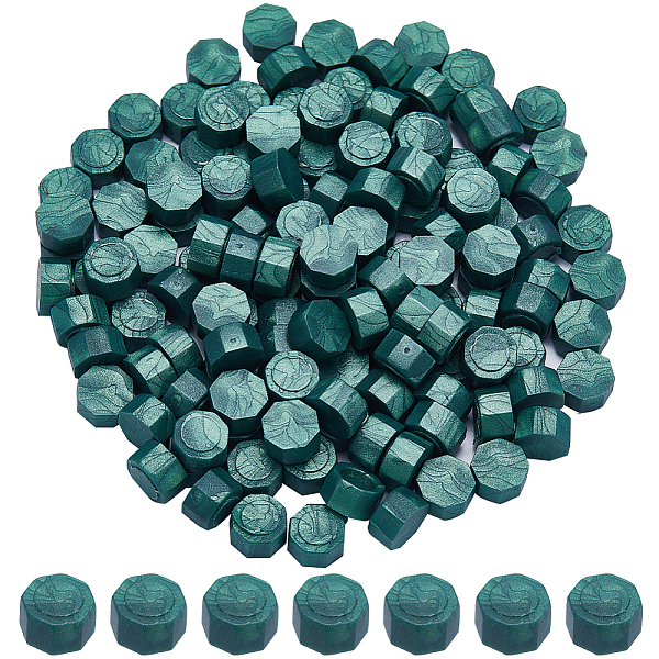

PandaHall CRASPIRE 200Pcs Sealing Wax Particles, for Retro Seal Stamp, Octagon, Teal, 9mm Wax Octagon Cyan