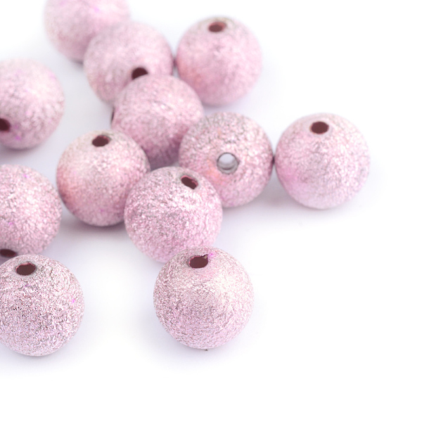 

PandaHall Spray Painted Acrylic Beads, Matte Style, Round, Pink, 6mm, Hole: 1.5mm, about 4700pcs/500g Acrylic Round Pink