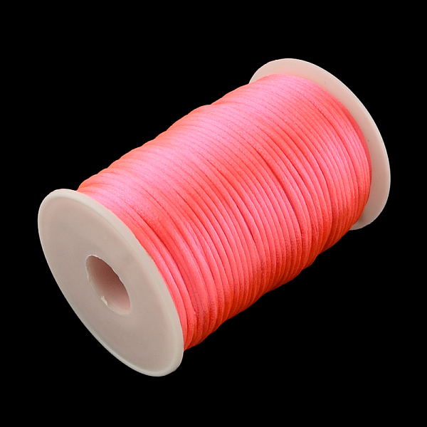 

PandaHall Polyester Cords, Light Coral, 2mm, about 98.42 yards(90m)/roll Polyester Red