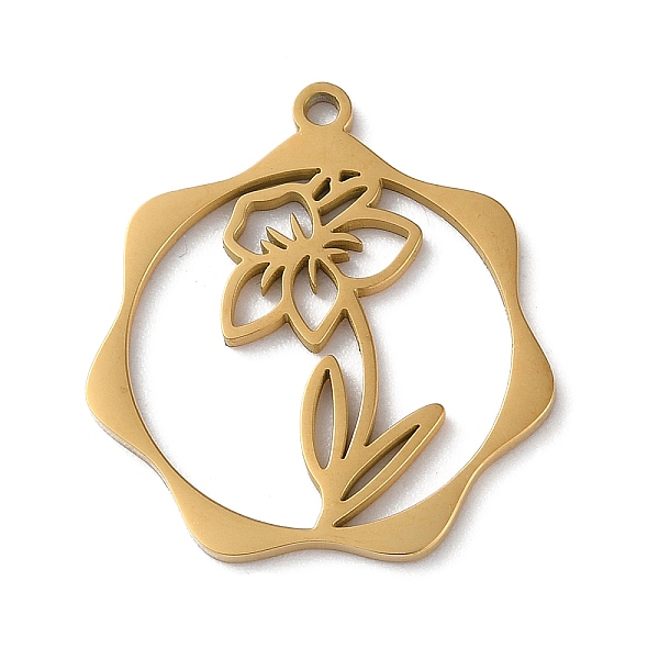 

PandaHall 304 Stainless Steel Pendants, Flower, Golden, 23.5x21.5x1mm, Hole: 1.5mm 304 Stainless Steel Flower