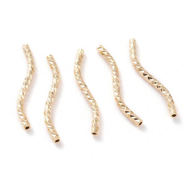 

PandaHall Brass Tube Beads, Long-Lasting Plated, Curved Beads, Real 24K Gold Plated, 20x1.5mm, Hole: 0.8mm Brass Others