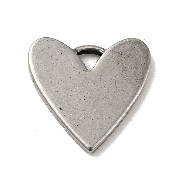 

PandaHall 304 Stainless Steel Pendants, Heart Charms, Antique Silver, 19x19.5x2mm, Hole: 3x3mm 304 Stainless Steel Heart