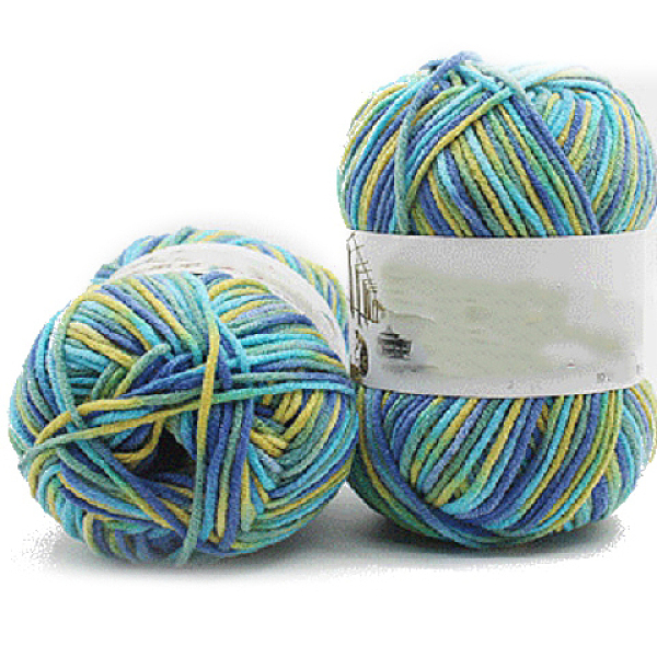 

PandaHall 5-Ply Segment Dyed Milk Cotton Yarn, for Knitting Hat Blanket Scarf Clothes, Turquoise, 2.5mm, 50g/skein Cotton Green