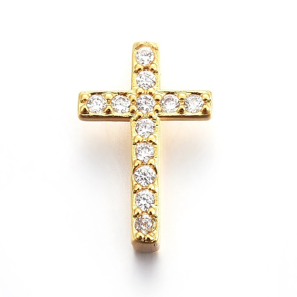 

PandaHall Brass Micro Pave Cubic Zirconia Slide Charms, Cross, Clear, Golden, 14.5x9.5x4.5mm, Hole: 1.5x10mm Brass+Cubic Zirconia Cross...