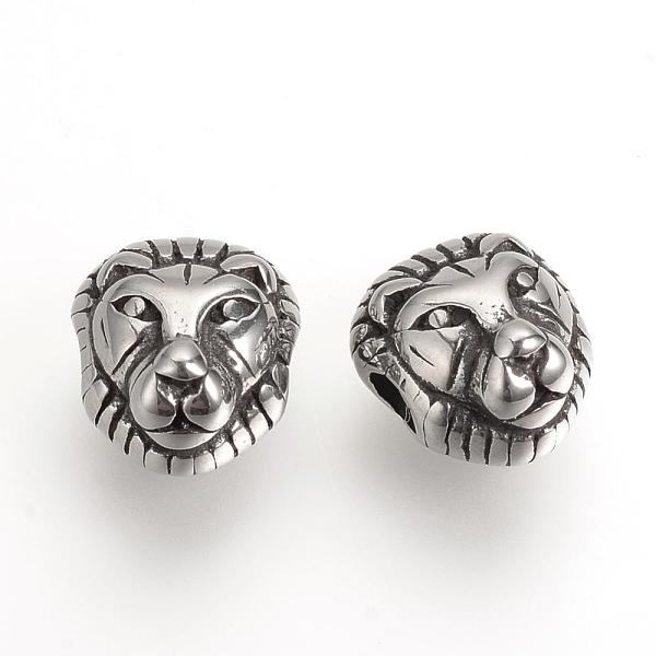 

PandaHall 304 Stainless Steel Beads, Lion, Antique Silver, 12x11x8.5mm, Hole: 3mm 304 Stainless Steel Lion