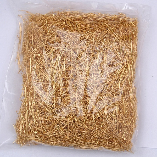 

PandaHall Iron Head Pins, Flat Head Pins, Golden, 16mm, 6000pcs/500g Iron