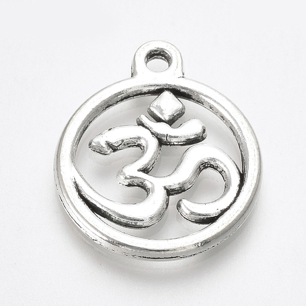 

PandaHall Tibetan Style Alloy Pendants, Flat Round with Om Symbol, Lead Free & Cadmium Free, Antique Silver, 21x18x2mm, Hole: 1.5mm, about...