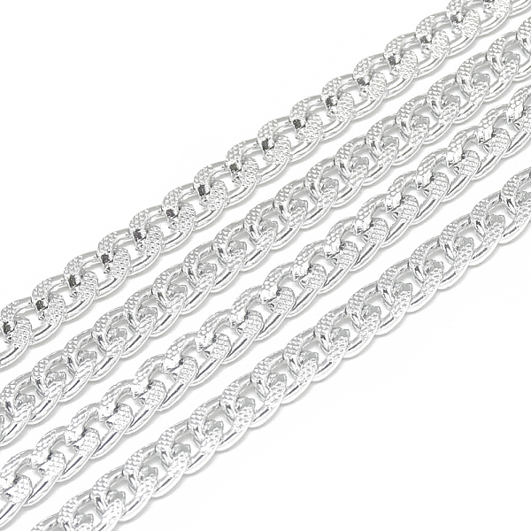 

PandaHall Unwelded Aluminum Curb Chains, Gainsboro, 7x5x1.4mm Aluminum Gray