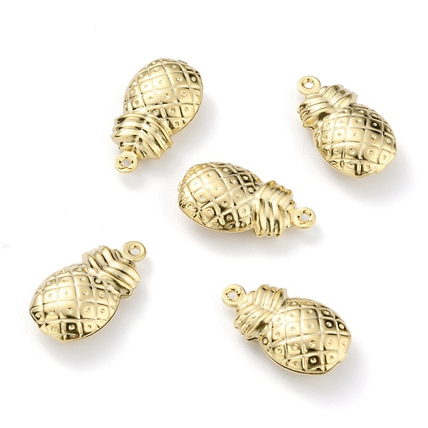 

PandaHall Brass Pendants, Long-Lasting Plated, Pineapple, Real 24K Gold Plated, 18x10x5mm, Hole: 1mm Brass Fruit