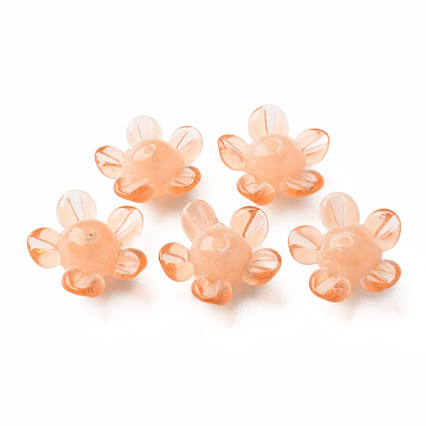 

PandaHall Handmade Lampwork Beads, Flower, Sandy Brown, 14.5~15.5x15~16x7~8mm, Hole: 1.5mm Lampwork Flower