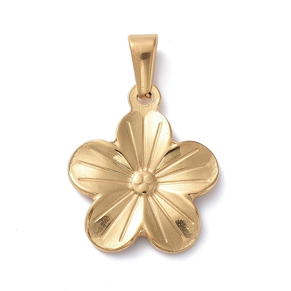 

PandaHall 304 Stainless Steel Pendants, Flower, Golden, 23x20x2.5mm, Hole: 8x3mm 304 Stainless Steel Flower