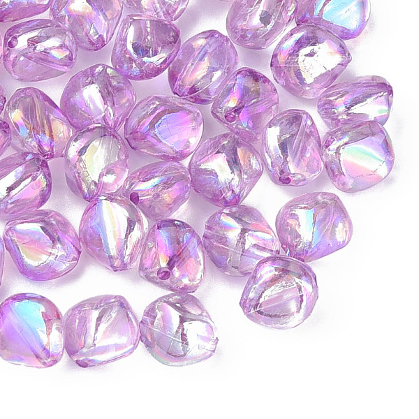 

PandaHall Transparent Acrylic Beads, AB Color Plated, Nuggets, Blue Violet, 10.5x10x8mm, Hole: 1.6mm, about 2300pcs/500g Acrylic Nuggets
