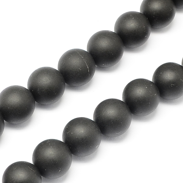 

PandaHall Natural Black Stone Bead Strands, Round, Black, 14mm, Hole: 2mm, about 28pcs/strand, 15.7 inch Black Stone Round Black