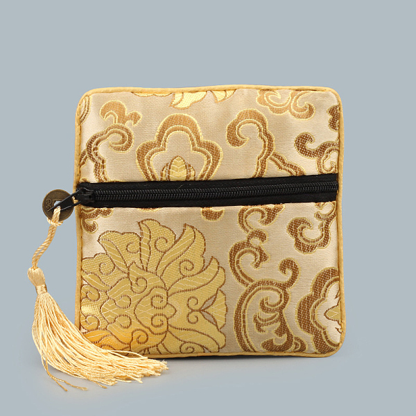 Chinese Style Square Cloth Zipper Pouches