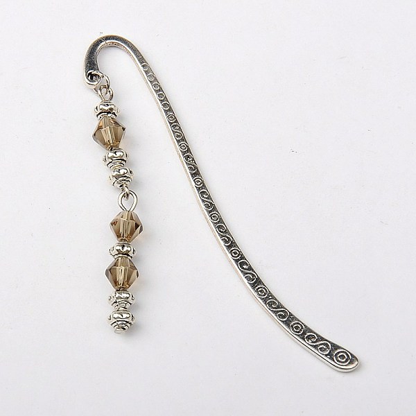 

PandaHall Tibetan Style Bookmarks/Hairpins, with Glass Beads, Dark Khaki, 84mm Alloy Yellow