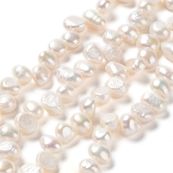 

PandaHall Natural Keshi Pearl Beads Strands, Cultured Freshwater Pearl, Baroque Pearls, Grade 3A, Two Sides Polished, Linen, 6~7x5~6mm, Hole..., Brown