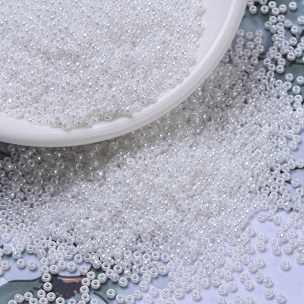 

PandaHall MIYUKI Round Rocailles Beads, Japanese Seed Beads, (RR420) White Pearl Ceylon, 11/0, 2x1.3mm, Hole: 0.8mm, about 5500pcs/50g Glass...